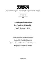 Final Document of the Twenty-Fifth Meeting of the Ministerial Council, Milan, 6-7 December 2018 Final Document of the Twenty-Fifth Meeting of the Ministerial Council, Milan, 6-7 December 2018