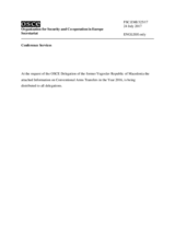 Information Exchange by the Delegation of the former Yugoslav Republic of Macedonia on Conventional Arms Transfer
