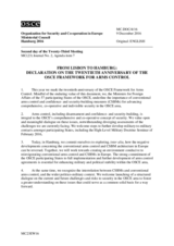 Doc 4 - From Lisbon to Hamburg: Declaration on the Twentieth Anniversary of the OSCE Framework for Arms Control