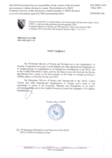 Response by the Delegation of Bosnia and Herzegovina to the Questionnaire on the Code of Conduct on Politico-Military Aspects of Security