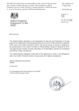 Response by the Delegation of the United Kingdom to the Questionnaire on the Code of Conduct on Politico-Military Aspects of Security