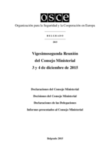 Final Document of the Twenty-Second Meeting of the Ministerial Council, Belgrade, 3-4 December 2015 (es)