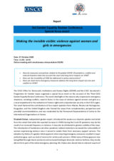 Report - 3rd Gender Equality Review Conference Special focus event