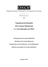 Final Document of the Twenty-Sixth Meeting of the Ministerial Council, Bratislava, 5-6 December 2019 