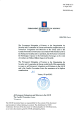 Response by the Delegation of Norway to the Questionnaire on the Code of Conduct on Politico-Military Aspects of Security