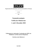 Final Document of the Twenty-Ninth Meeting of the Ministerial Council, Łódź, 1-2 December 2022
