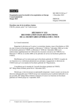 DECISION No. 3/23 EXTENSION OF THE APPOINTMENT OF THE OSCE SECRETARY GENERAL