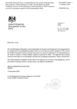 Response by the Delegation of the United Kingdom to the Questionnaire on the Code of Conduct on Politico-Military Aspects of Security