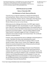 Joint Statement on Youth, Peace and Security 