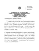 Statement by the Minister of Foreign Affairs, Cooperation and Culture of the Principality of Andorra