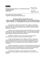 Ministerial Declaration on the 60th Anniversary of the Convention on the Prevention and Punishment of the Crime of Genocide (it)