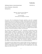 Information Note, Georgia: Constitutional Reform, June 2009 - October 2010