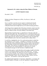 Statement by H.E. Mr. Andrus Ansip, Prime Minister, Estonia