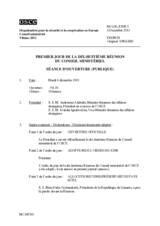 Journal of the First Day of the 18th Meeting of the Ministerial Council