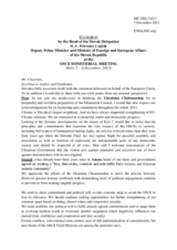 Statement by H.E. Mr. Miroslav Lajcak, Deputy Prime Minister and Minister for Foreign and European Affairs