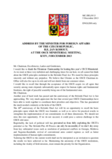Statement by H.E. Mr. Jan Kohout, Minister for Foreign Affairs