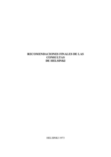 Final Recommendations of the Helsinki Consultations (es)