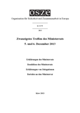 Final Document of the Twentieth Meeting of the Ministerial Council, Kyiv, 5-6 December 2013 (de)