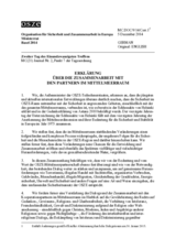 Erklärung über die Zusammenarbeit mit den Partnern im Mittelmeerraum