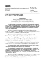 Erklärung über verstärkte Bemühungen zur Bekämpfung des Antisemitismus