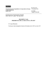 Decisión Nº 4/14 relativa a la Presidencia de la OSCE en el año 2017