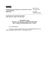 Decisión Nº 9/14 relativa a la fecha y lugar de la próxima reunión del Consejo Ministerial de la OSCE