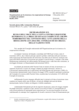 Dichiarazione sul ruolo dell’OSCE nella lotta contro i sequestri di persona e la presa di ostaggi compiuti da gruppi terroristici nel contesto dell’attuazione della risoluzione  2133 (2014) del Consiglio di sicurezza delle Nazioni Unite