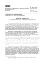 Dichiarazione sulla cooperazione con i Partner mediterranei