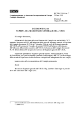 Decisione N.2/11 sulla nomina del Segretario generale dell’OSCE 