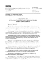 Decisión Nº 8/07 relativa a la lucha contra la trata de personas para la explotación laboral