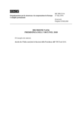 Decision No. 2/16 - OSCE Chairmanship in the Year 2018