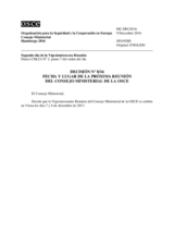 Decision No. 8/16 - Time and Place of the Next Meeting of the OSCE Ministerial Council