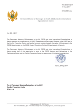 Response by the Delegation of Montenegro to the Questionnaire on the Code of Conduct on Politico-Military Aspects of Security